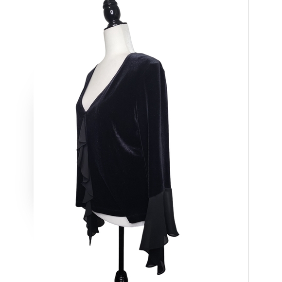 Vintage Dress Barn Collection Women's Pants Suit Size 12 Velour Black Side Zip - Picture 5 of 12